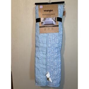 Wrangler 3-pc Full/Queen Quilt Set Light Blue Stars N Horseshoes